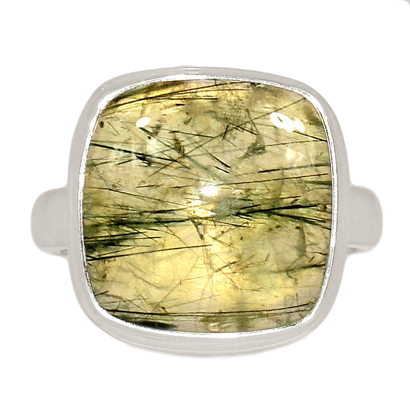 Green Actinolite In Quartz Ring - AIQR104