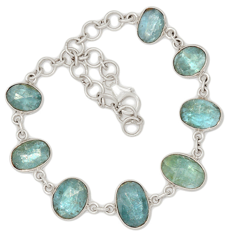 8.7" Aqua Kyanite Faceted Bracelets - AKFB26