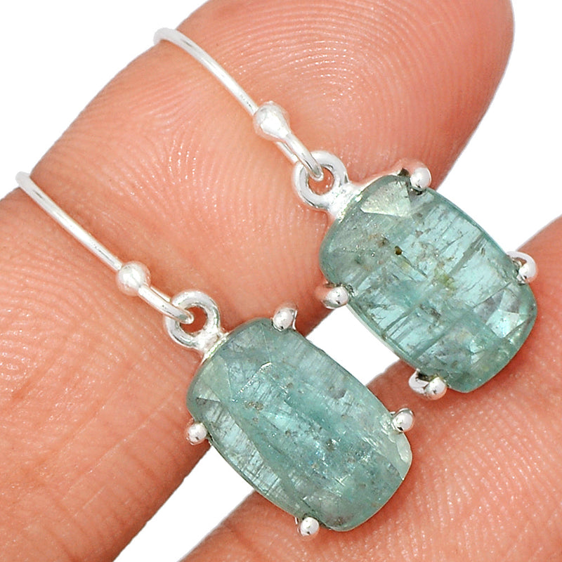 1.1" Claw - Aqua Kyanite Faceted Earrings - AKFE12