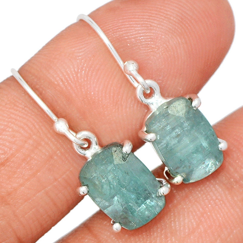 1.1" Claw - Aqua Kyanite Faceted Earrings - AKFE20