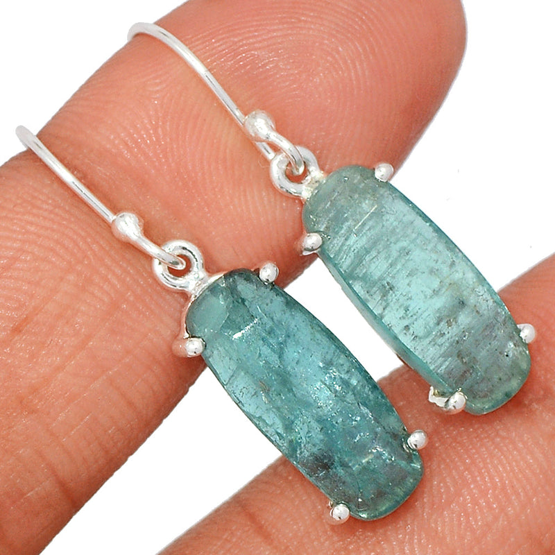 1.3" Claw - Aqua Kyanite Faceted Earrings - AKFE2