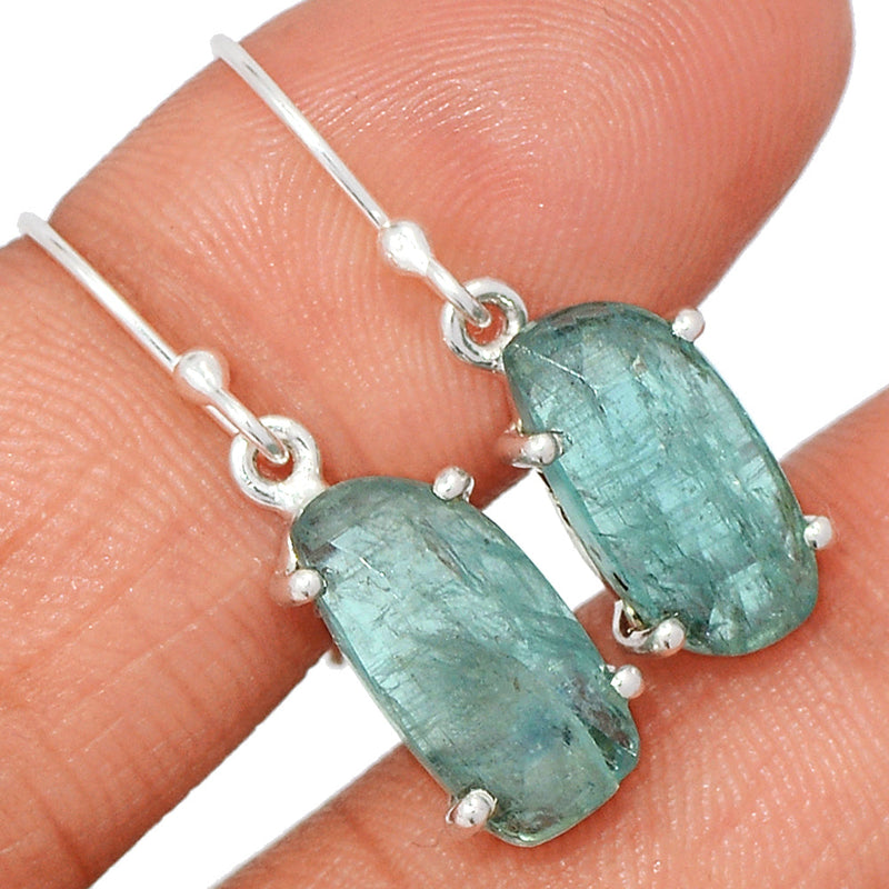 1.2" Claw - Aqua Kyanite Faceted Earrings - AKFE9