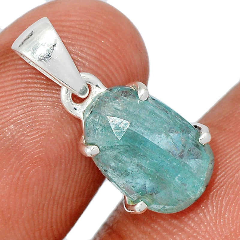 0.8" Claw - Aqua Kyanite Faceted Pendants - AKFP264