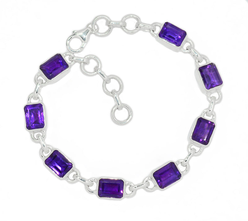 8.1" Amethyst Faceted Bracelets - AMFB279