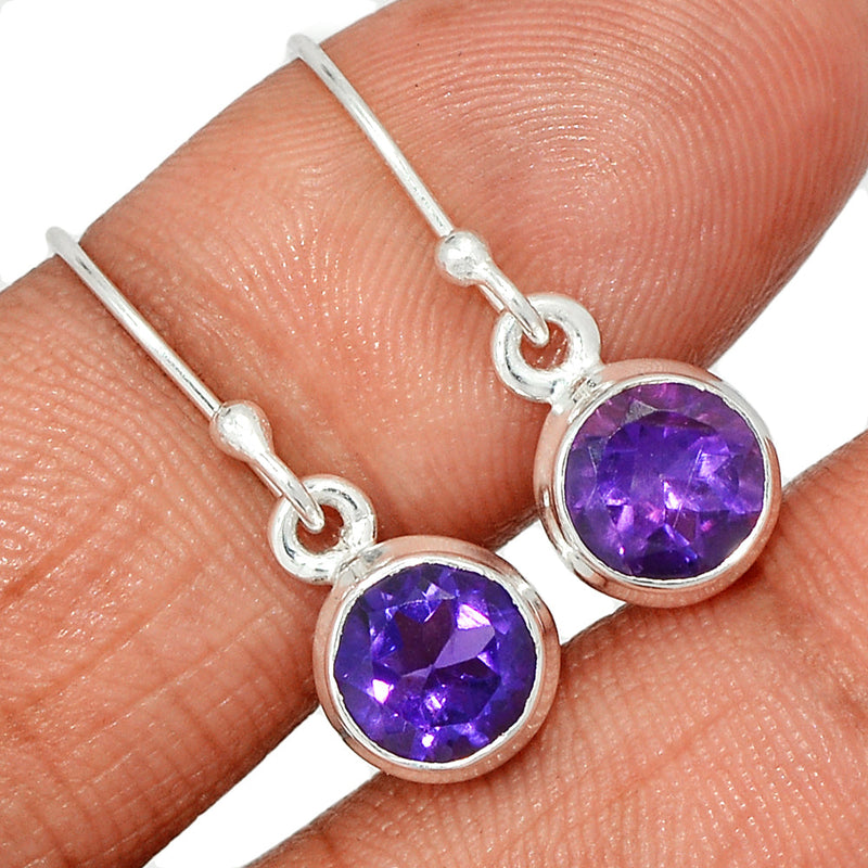 1" Amethyst Faceted Earrings - AMFE1680