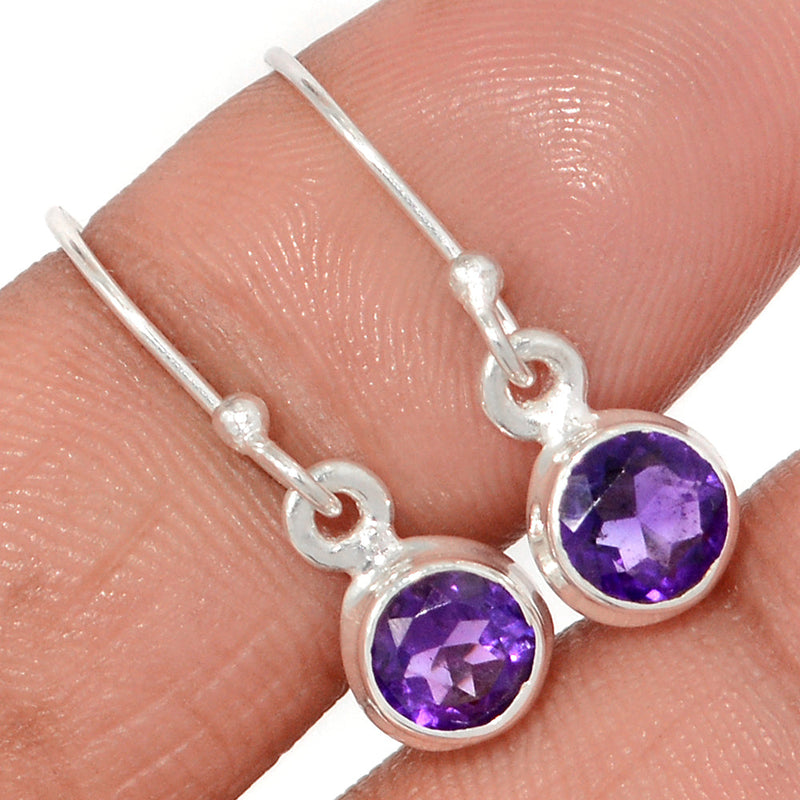 1" Amethyst Faceted Earrings - AMFE1690