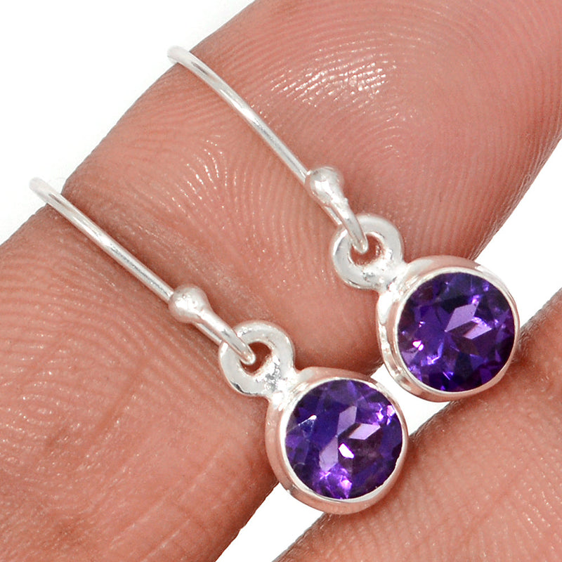 1" Amethyst Faceted Earrings - AMFE1693