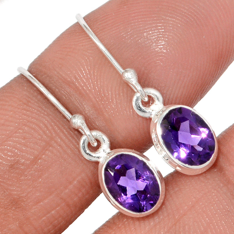 1.1" Amethyst Faceted Earrings - AMFE1694