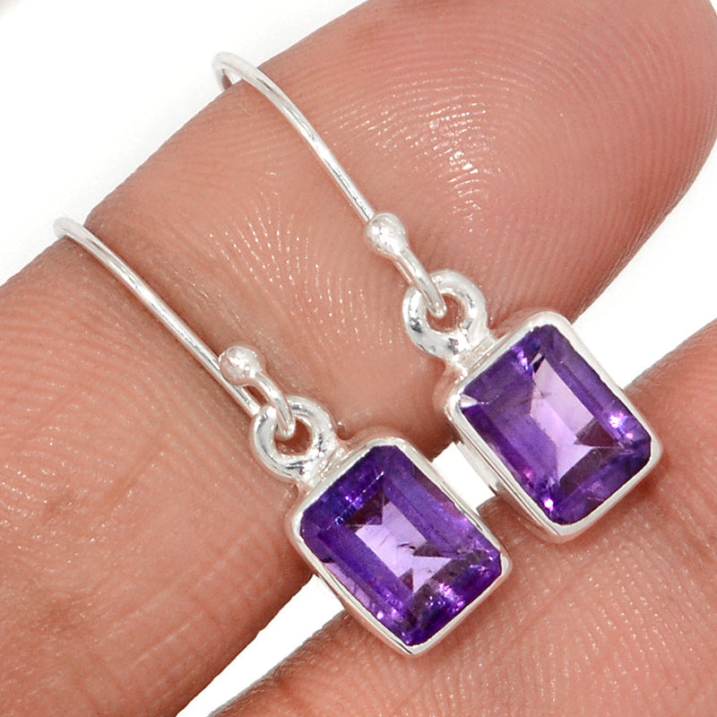 1.1" Amethyst Faceted Earrings - AMFE1696