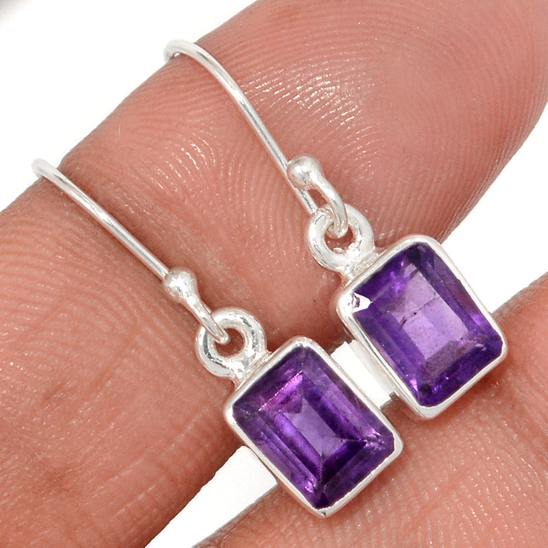 1.1" Amethyst Faceted Earrings - AMFE1698