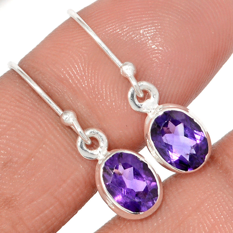 1.1" Amethyst Faceted Earrings - AMFE1699