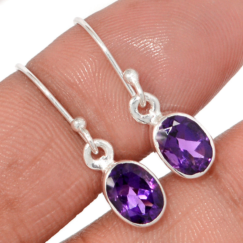 1.1" Amethyst Faceted Earrings - AMFE1701