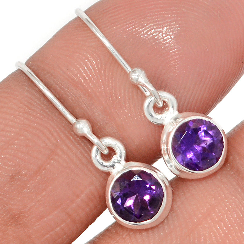 1" Amethyst Faceted Earrings - AMFE1703