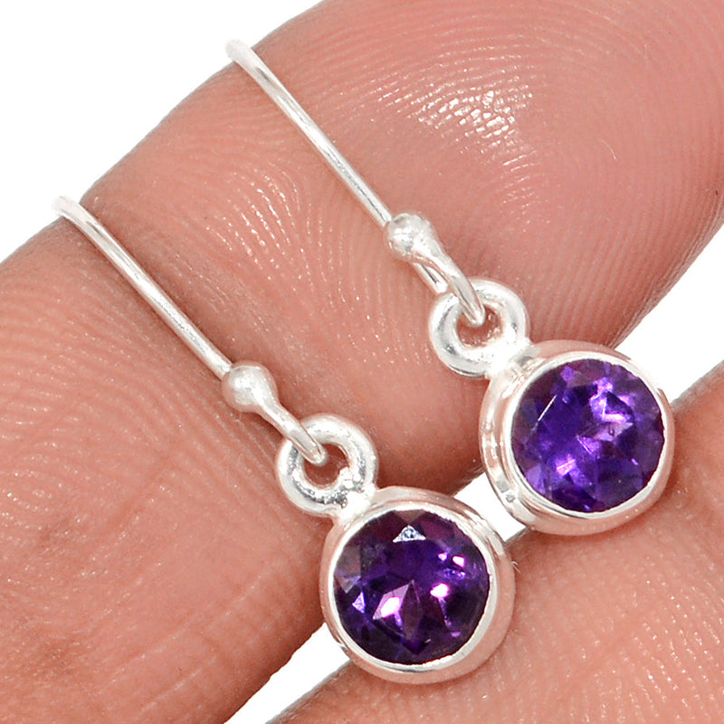 1" Amethyst Faceted Earrings - AMFE1704