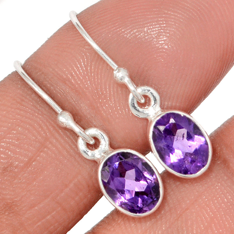 1.1" Amethyst Faceted Earrings - AMFE1705