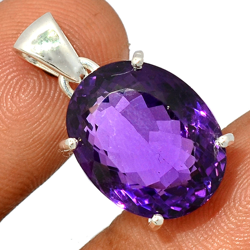 1" Claw - Amethyst Faceted Pendants - AMFP1764