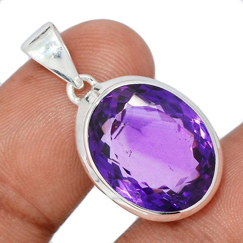 1.2" Amethyst Faceted Pendants - AMFP1991