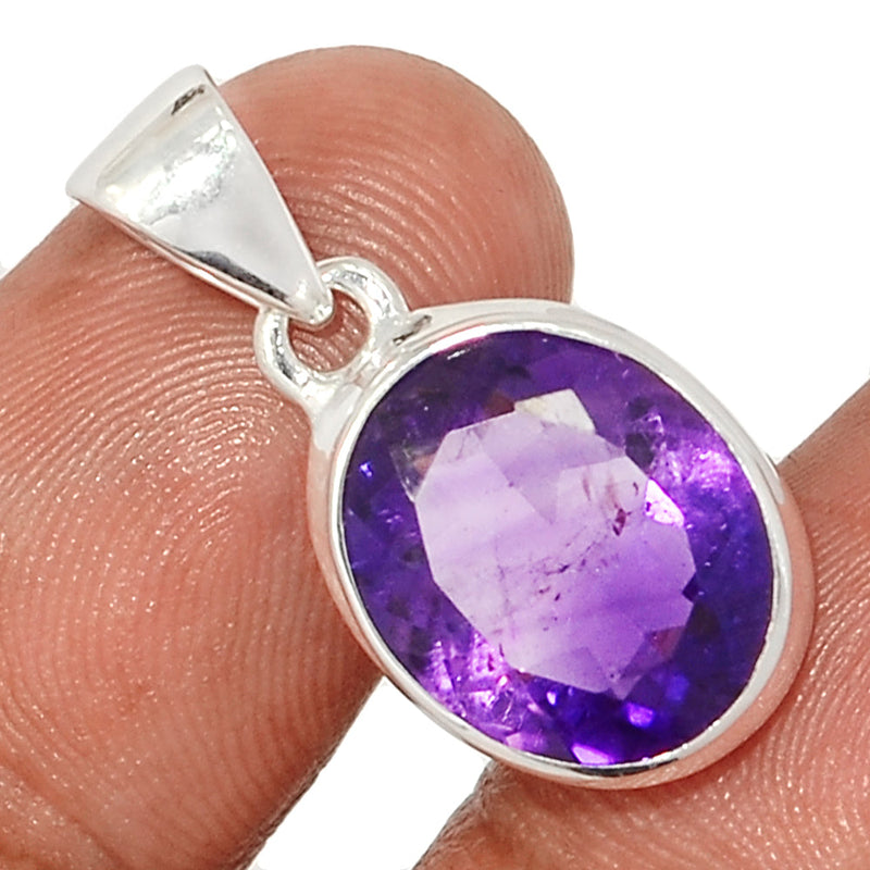 1" Amethyst Faceted Pendants - AMFP2007