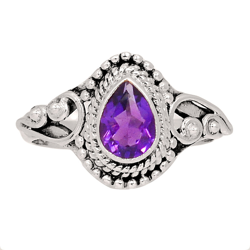 Small Filigree - Amethyst Faceted Ring - AMFR1751