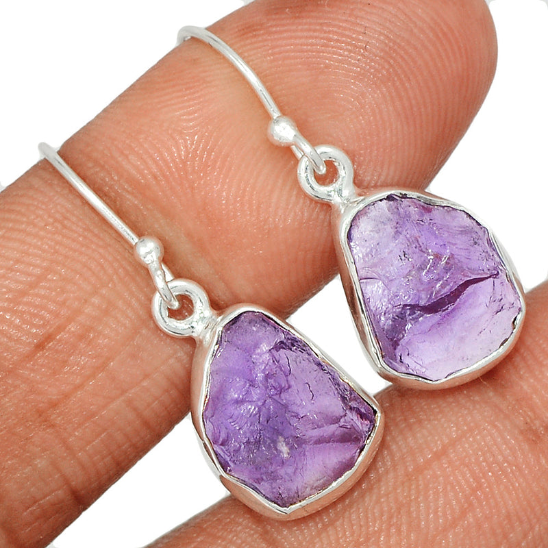 1.2" Amethyst Rough Earrings - AMRE303