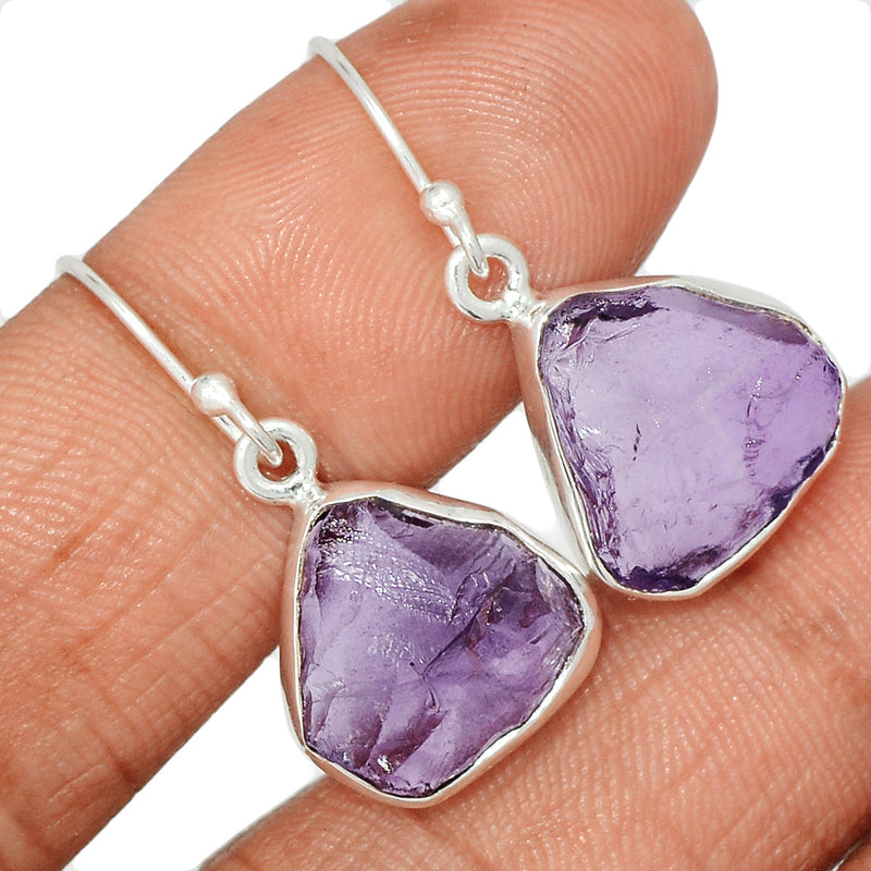 1.2" Amethyst Rough Earrings - AMRE304