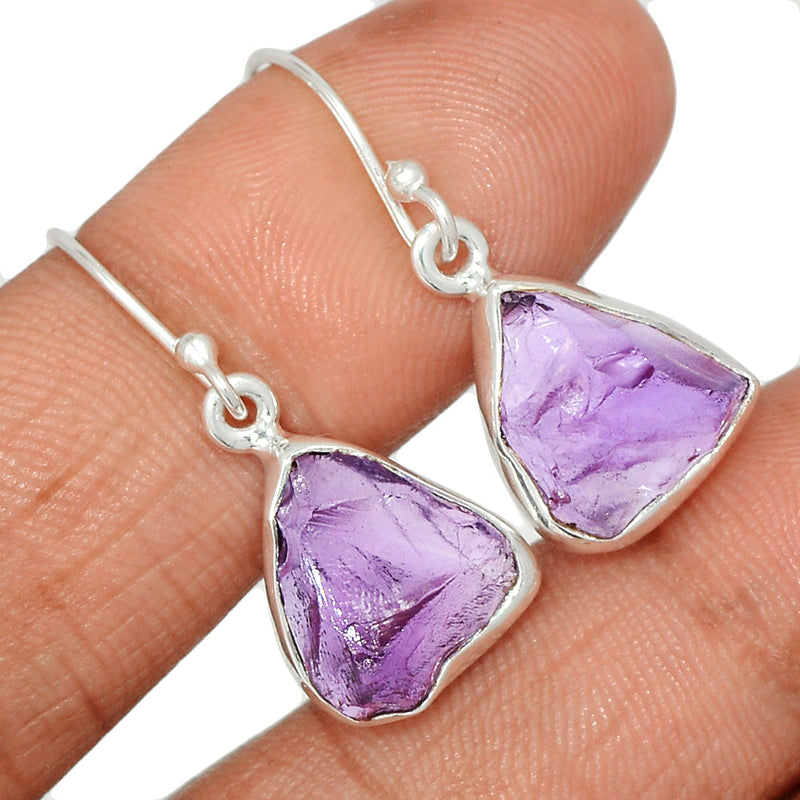 1.2" Amethyst Rough Earrings - AMRE306