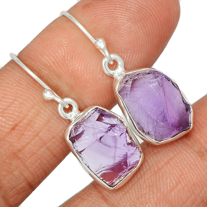 1.2" Amethyst Rough Earrings - AMRE307