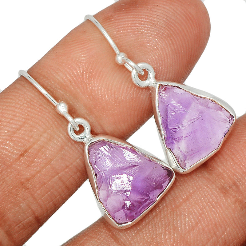 1.2" Amethyst Rough Earrings - AMRE308