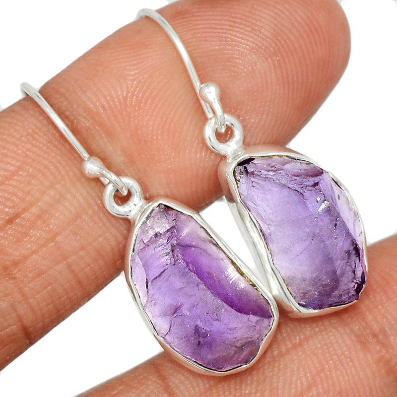 1.3" Amethyst Rough Earrings - AMRE310