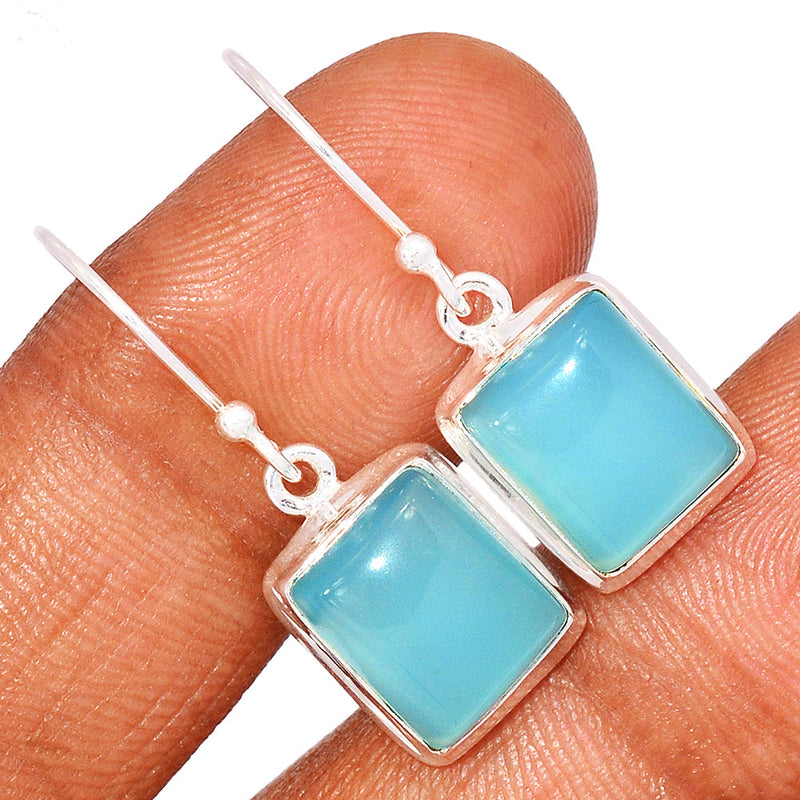 1.2" Aqua Chalcedony Earrings - AQCE157