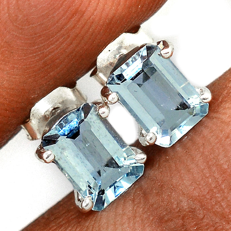 Claw - Aquamarine Faceted Studs - AQFS65