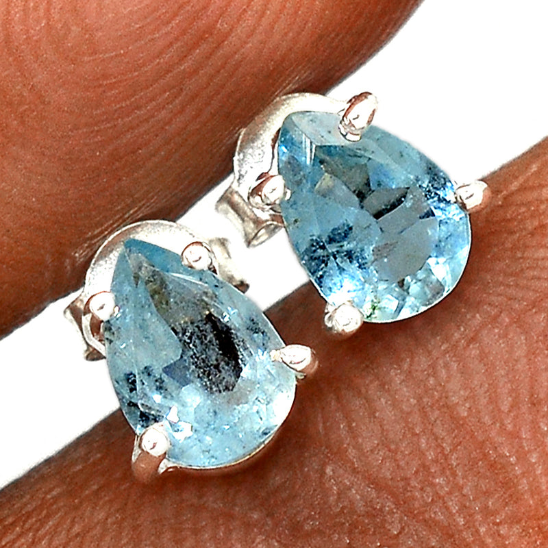 Claw - Aquamarine Faceted Studs - AQFS67