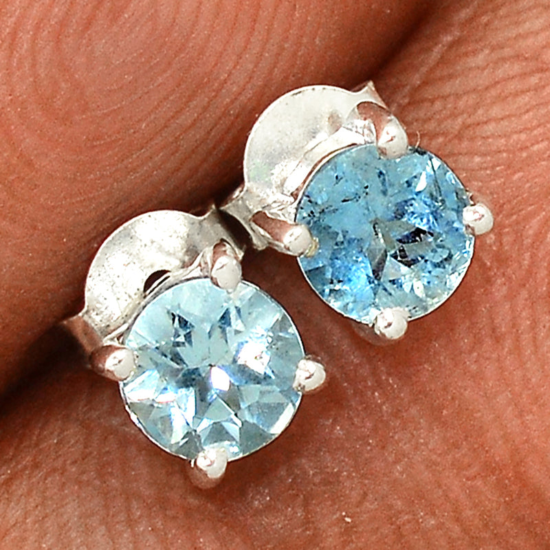 Claw - Aquamarine Faceted Studs - AQFS72