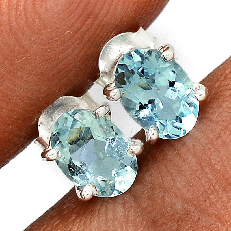 Claw - Aquamarine Faceted Studs - AQFS74