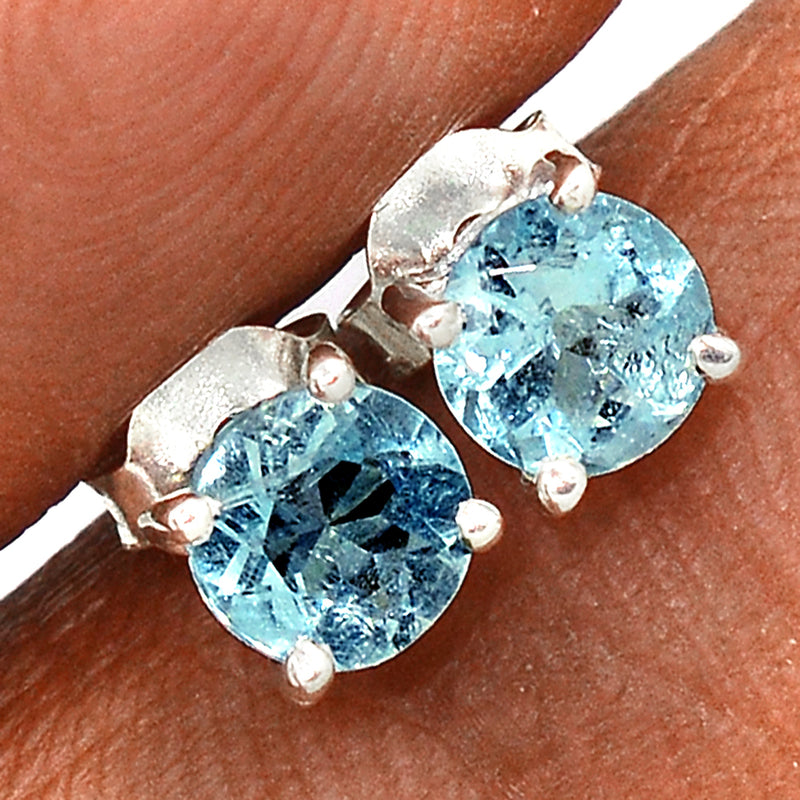 Claw - Aquamarine Faceted Studs - AQFS87