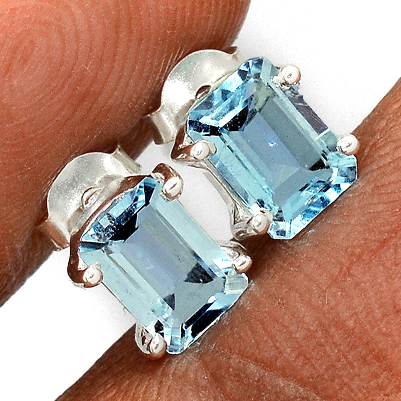 Claw - Aquamarine Faceted Studs - AQFS93