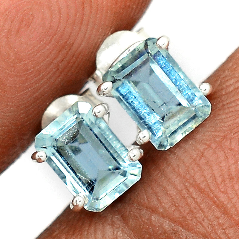 Claw - Aquamarine Faceted Studs - AQFS94