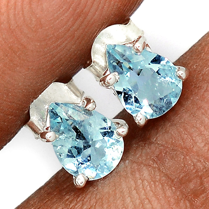 Claw - Aquamarine Faceted Studs - AQFS95