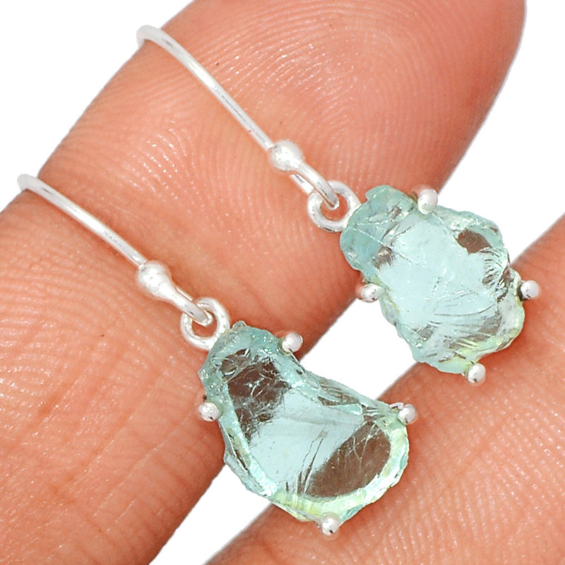 1.1" Claw - Aquamarine Rough Earrings - AQRE465