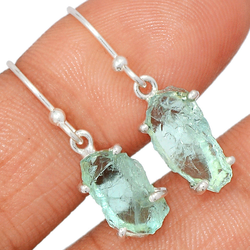 1.1" Claw - Aquamarine Rough Earrings - AQRE467