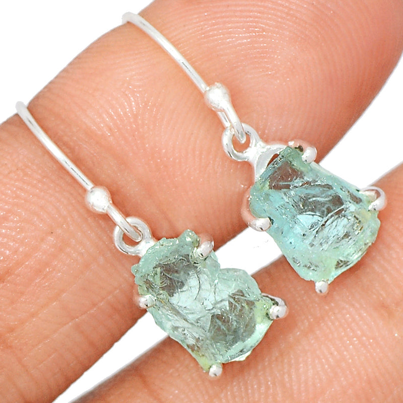 1.1" Claw - Aquamarine Rough Earrings - AQRE474