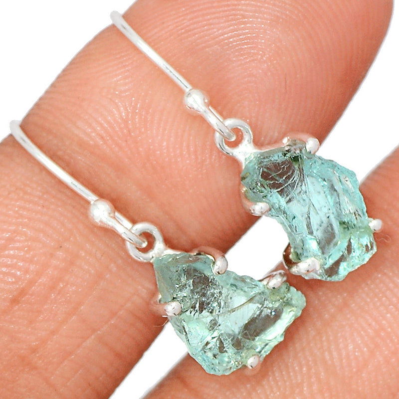 1.1" Claw - Aquamarine Rough Earrings - AQRE477