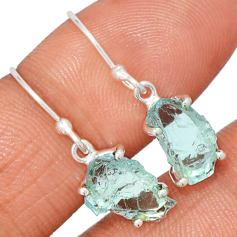 1.1" Claw - Aquamarine Rough Earrings - AQRE481