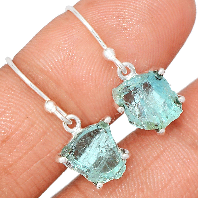 1" Claw - Aquamarine Rough Earrings - AQRE482