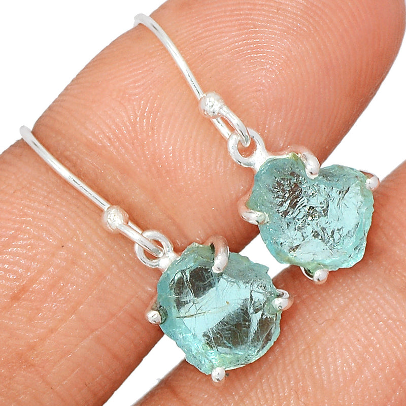 1" Claw - Aquamarine Rough Earrings - AQRE483