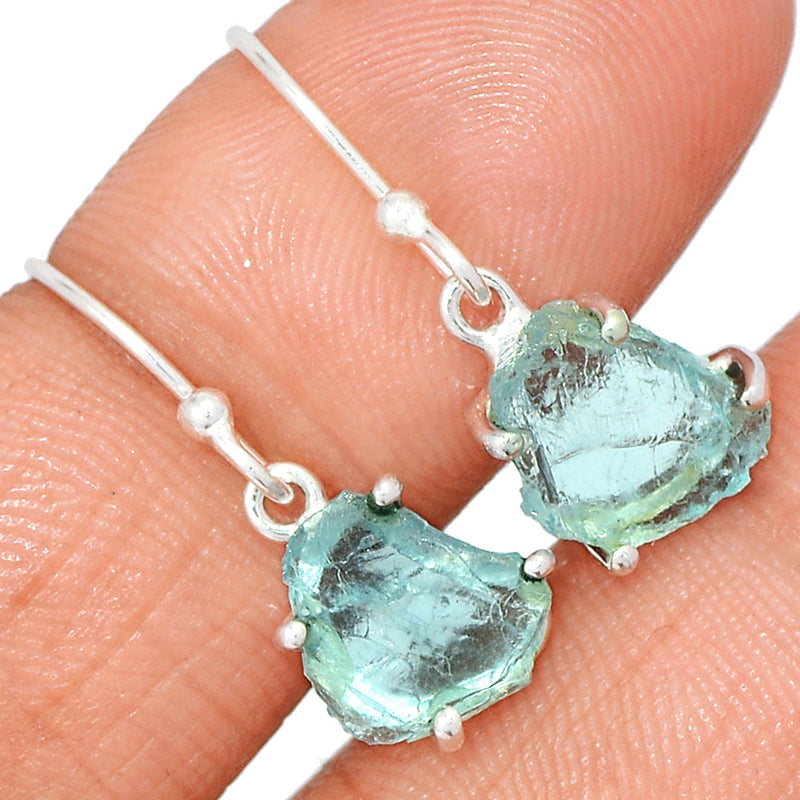 1" Claw - Aquamarine Rough Earrings - AQRE484