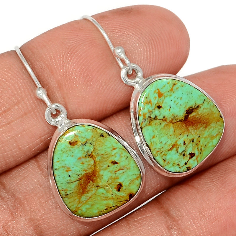 1.3" Number 8 Mine Turquoise Earrings - ATQE11