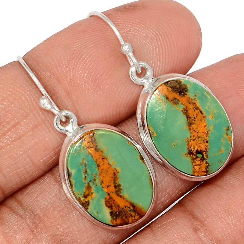 1.3" Number 8 Mine Turquoise Earrings - ATQE13