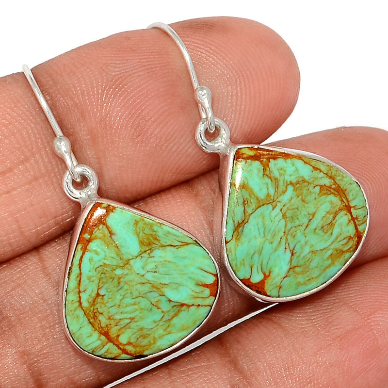 1.3" Number 8 Mine Turquoise Earrings - ATQE6