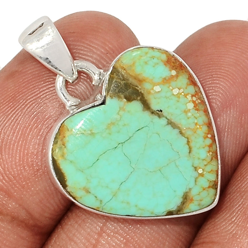 1.2" Heart - Number 8 Mine Turquoise Pendants - ATQP510